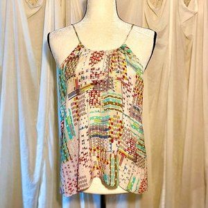 S.Y.L.K. Patchwork Print Silk Halter Camisole #S2